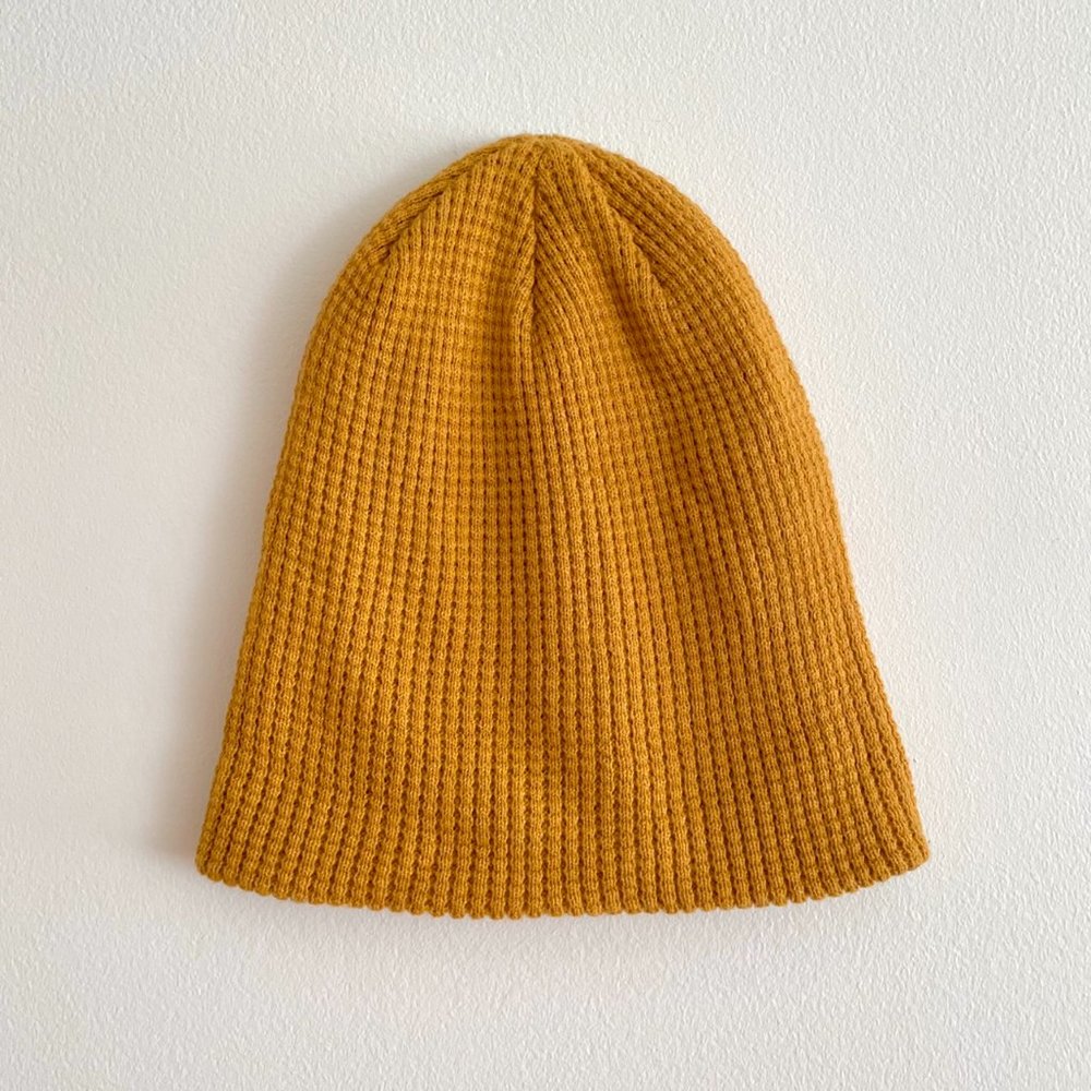Yellow waffle knit beanie - Picture 2 of 2